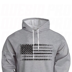 Sudadera con Capucha para Hombre, Estilo Casual, Vintage, de Alta Calidad, 100% Algodón, con Bordado, Estampado de Fuente, Efecto Desgastado, Color Gris - Product Image 4