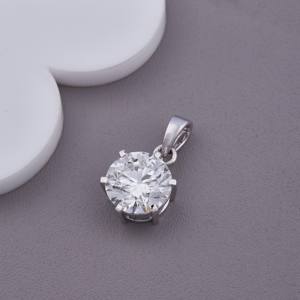 จี้เพชรทรงกลมแบบโซลิแทร์ เพชรเลี้ยงในห้องปฏิบัติการ ผลิตแบบ OEM ODM  ทอง 14 กะรัต สีเหลือง / สีโรสโกลด์ / สีขาว - Product Image 2