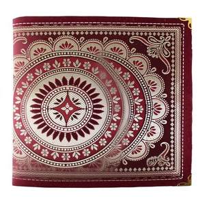 Richly Decorative Shuttle Woven Fabric Notebook Journal Cover Coloured <b>Silks</b> And Gold Silver Threads Made in Paper Material - Product Image 1