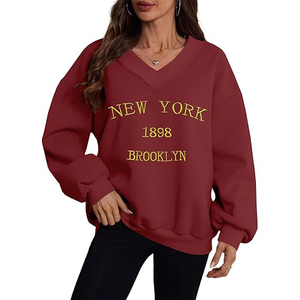 Sweat-shirts à demi-zip pour femmes, manches longues, col haut, doublure en polaire, mélange de coton doux, pull décontracté, streetwear - Product Image 6