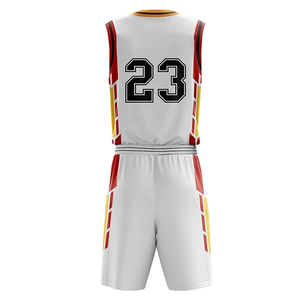 Ensemble maillot et short de basketball imprimés sur mesure, haute qualité, faible MOQ, logo personnalisé, 100 % polyester, taille élastique - Product Image 3