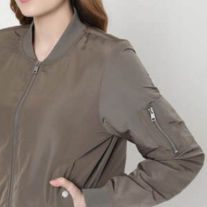 <b>Women</b> Casual Flight <b>Jacket</b> <b>Lightweight</b> Bomber Coat Fashion Streetwear Custom Logo OEM Wholesale Supplier - Product Image 6
