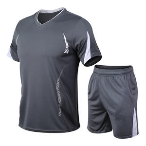 Ensemble de survêtement d'été pour homme, t-shirt et short de sport à séchage rapide, vêtements de sport amples pour la course à pied, taille plus, ensemble deux pièces pour l'entraînement - Product Image 1