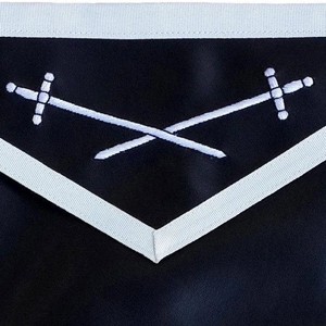 Knights Templar Apron <b>Silver</b> Bullion Embroidery Masonic Regalia Ceremonial Freemason Commandery Apron - Product Image 3