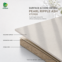 Panneau MDF mélaminé Jinbase Ivory Rift Texture 18 mm E0 1220x2440 mm, panneau MDF stratifié pour meubles et panneaux muraux