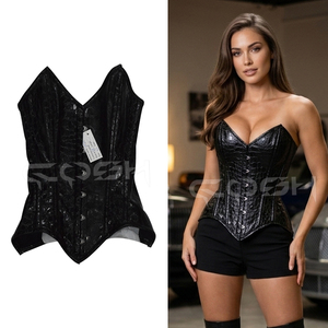 ผู้ผลิตชุดคอร์เซ็ทเสริมโครงเหล็กแบบหนาพิเศษ  วัสดุหนังสัตว์ PVC  แบบครอบทับทั้งตัว - Product Image 5
