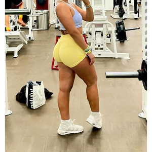 Sunny Yellow High Waist Booty <b>Shorts</b> Seamless Women Yoga Gym Workout Athletic Biker <b>Tight</b> <b>Shorts</b> Booty Lift - Product Image 5