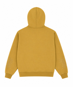 Sweat-shirt à capuche zippé vintage pour homme, effet délavé, avec strass, style streetwear, logo personnalisé - Product Image 6