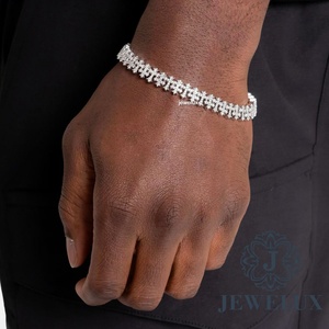 Bracelet Tennis Moissanite Tendance Plaqué Or Blanc, Chaîne Élégante pour Fêtes et Mariages à Prix Abordable - Product Image 1