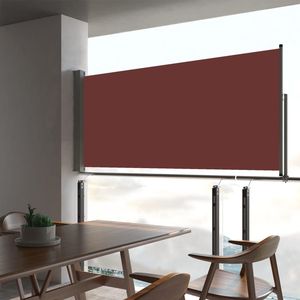 Toldo lateral marrón de 120x240 cm retráctil manual, montado en la pared para ventana, con marco moderno de aluminio y tela de poliéster. - Product Image 1