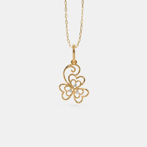 Yellow <b>Gold</b> Floral <b>Infinity</b> Swirl Lab Grown Diamond Pendant <b>Necklace</b> - Product Image 1