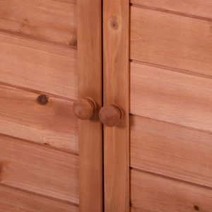 Mobile da Giardino Rustico in Legno da 39 Pollici con Armadietto Portaoggetti, Ripiani a 2 Livelli e Gancio Laterale, Tavolo da Lavoro per Esterni, Banco da Giardinaggio, Casetta da Giardino - Product Image 6