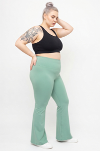 Leggings évasés grande taille pour femmes, style sportif, tricotés, à compression, pour le yoga, le fitness et l'entraînement en salle de sport - Product Image 4