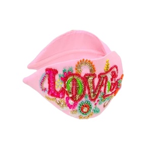 แถบคาดศีรษะสไตล์ผ้าโพกหัวปรับแต่งได้สำหรับเด็กผู้หญิงและผู้หญิงที่มีความรักสีสันสดใสประดับด้วยลูกปัดเครื่องประดับทำงานด้วยมือ - Product Image 1