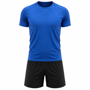 Ensemble de vêtements de sport pour homme, t-shirt de course et short athlétique, vêtements de sport, fitness, entraînement en salle de sport, entraînement, maille légère, simple, devant en mesh - Product Image 1