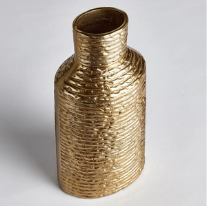 Vase décoratif de luxe en or, vase à fleurs moderne en métal, vase tube en métal - Product Image 6