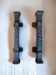 Poignées de traction en fer pour portails en bois et portes de grange, style industriel, noir mat, finition durable, poignées structurées attrayantes - Product Image 6