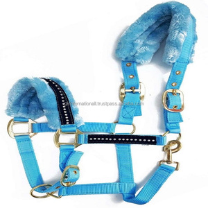Collier de tête rembourré en vison doux de haute qualité, fait à la main, entièrement réglable, licou de cheval en Nylon en plusieurs couleurs avec du laiton lourd - Product Image 1