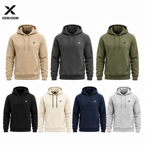 X Sports City – Nouveaux sweats à capuche ajustables 100 % coton pour hommes, personnalisables, avec œillets métalliques, poche kangourou, revers et ourlet côtelés - Product Image 1