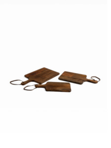 Tablas de Servir de Madera Maciza de Teca con Asa, Estilo Antiguo, Juego de Tablas de Cortar Duraderas para Cocina - Product Image 1