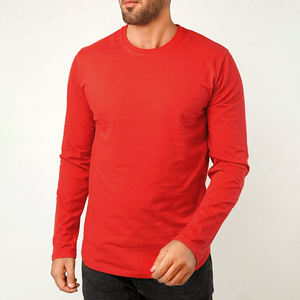 <b>Red</b> Best Color 100% Cotton Long Sleeves <b>T</b>-<b>Shirt</b> For <b>Men</b> Loose Fit Custom New Model Plain Cotton Long Sleeves <b>T</b> <b>Shirt</b> For <b>Men</b> - Product Image 2