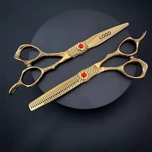 Ciseaux professionnels pour la coupe des cheveux, avec lame en acier inoxydable à 30 dents, poignée moyenne pour droitier, pour usage en salon - Product Image 1