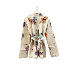 100% coton Animal Cut Work Jacket Style Kantha Jacket Multi-Color Handmade Ethnic Printed Designer - Product Image 1