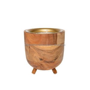 Linternas decorativas de madera de mango Vintage personalizadas de alta calidad, tarros de portavelas de madera únicos, contenedor para bodas y Navidad - Product Image 4