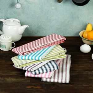 Solid Color Woven Cotton <b>Kitchen</b> <b>Towel</b> Rectangle Eco Friendly Machine Washable Blue Set - Product Image 5