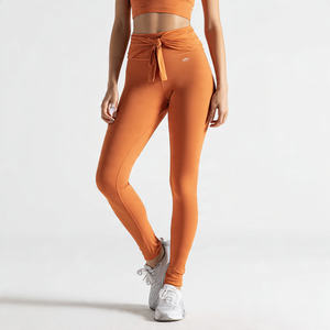 Pantalones de Compresión Personalizados de Alta Calidad con Cordón en la Cintura, Leggings de Yoga de Cintura Alta con Cordón para Mujer - Product Image 3