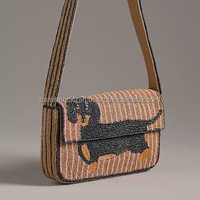 Sac à cosmétiques durable à rayures perlées, petit et grand, style bohème, fermeture éclair, poignée souple portable, personnalisable