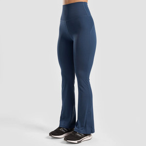Women High Elastic Waist <b>Flare</b> Yoga Pants Gym Workout Bootcut <b>Leggings</b> Fitness Stretch Breathable Activewear Training OEM ODM - Product Image 3