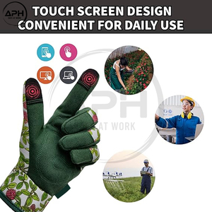 Servicio OEM ODM, Guantes de Jardinería Reutilizables con Estampado Floral, Guantes de Jardín con Palma Reforzada y Puño Elástico, Guantes para Trabajo al Aire Libre - Product Image 6