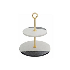 Best selling Handmade 2-Tier Round Marble <b>Cake</b> <b>Stand</b> Multi-Layer Dessert Display Pedestal for Wedding Birthday Party Home Hotel - Product Image 3