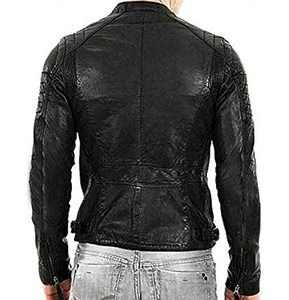 Chaqueta de motorista con cremallera, chaquetas de cuero transpirables antiviento para hombre, chaqueta de cuero para otoño e invierno, chaqueta clásica para hombre - Product Image 2