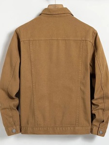 แจ็คเก็ตเดนิมพรีเมียมสำหรับผู้ชาย เนื้อผ้านุ่มสบาย ผสมผสานผ้าฝ้ายอย่างลงตัว เสื้อคลุมทันสมัย เหมาะสำหรับสวมใส่ลำลองสไตล์สตรีทแวร์ - Product Image 3