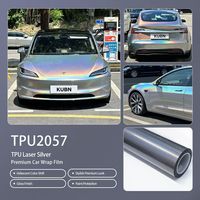 Film de protection de voiture en TPU argenté laser, finition métallique laser fluide, épaisseur robuste de qualité supérieure, extensible, anti-jaunissement, sans résidus, vente en gros