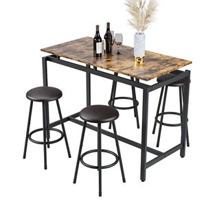 5 Piece <b>Kitchen</b> Counter Height Dining Room <b>Table</b> Set Including <b>Bar</b> <b>Table</b> and 4 Stools - Product Image 4