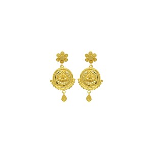 สร้อยคอทองชุบไมครอน 14K 18K 24K ขายส่ง พร้อมต่างหูแบบห้อยลายดอกไม้ดีไซน์ดั้งเดิม ชุดเครื่องประดับแฟชั่น - Product Image 6