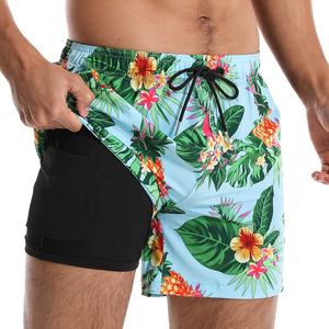 Pantalones cortos de playa con logotipo personalizado de secado rápido para hombre, pantalones cortos deportivos de secado rápido con bolsillo de malla transpirable para verano - Product Image 2
