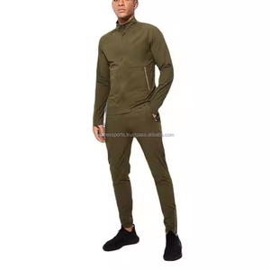 Custom <b>Men's</b> Plus Size Solid Two-Piece Set Breathable Nylon Zip-Up Funnel Neck <b>Jacket</b> Joggers Maternity Windbreaker Tracksuits - Product Image 1