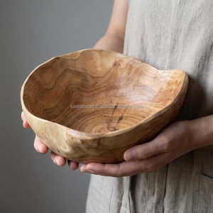 Handcrafted Solid Wooden <b>Bowl</b> Handmade Root Wooden Salad <b>Bowl</b> Wooden Kitchen Decor <b>Large</b> Serving <b>Bowl</b> - Product Image 5