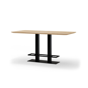 Table de bar rectangulaire en bois de manguier et noyer de style industriel Cadre de pied en fer-Durable et écologique pour centre commercial Farmhouse Living Room - Product Image 1