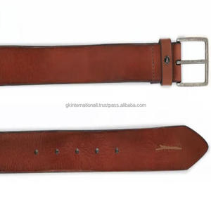 Ceintures en cuir véritable pour hommes, classiques et décontractées, marron, noir, bleu, pour jeans, avec boucle à ardillon en laiton argenté antique, ceintures habillées - Product Image 2
