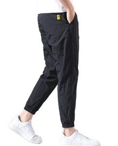 Pantalon de survêtement décontracté pour homme en coton léger avec fermeture éclair mi-longue, coupe ample, taille ultra-fine, collection automne - Product Image 4