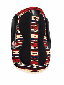 Premium Mustang Western Leather Saddle Pad with Fur Lining <b>Red</b> Patterned Cot All-Purpose - Product Image 4