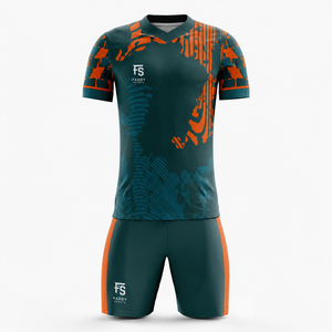 Ensemble d'uniformes de football personnalisés entièrement sublimés, respirant, à séchage rapide, maillot de football pour hommes, vêtements d'entraînement d'équipe, kits de football personnalisés - Product Image 1