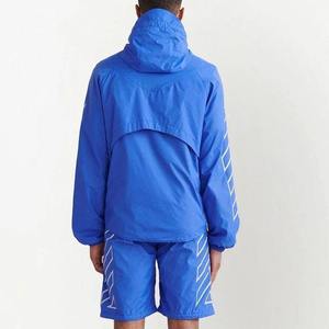 Ensemble de veste coupe-vent sportive pour homme, à blocs de couleur, séchage rapide, manches longues, demi-zip, léger, en polyester, pour l'été, vêtements de sport - Product Image 4