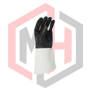 Gants de soudage en cuir de chèvre noir et blanc, antistatiques, antidérapants, respirants, avec manchette longue de 16 pouces, résistants à la chaleur, sans silicone - Product Image 2