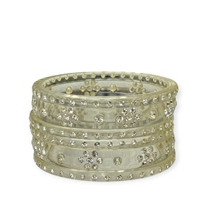 Ensemble de bracelets élégants transparents avec pierres scintillantes, bijoux modernes en acrylique pour femmes, prix de gros - Product Image 2
